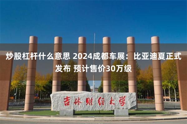 炒股杠杆什么意思 2024成都车展：比亚迪夏正式发布 预计售